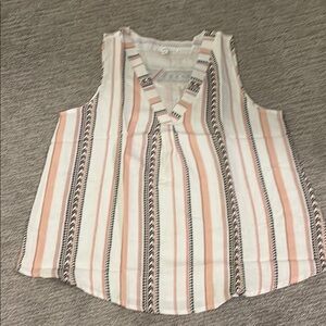 Mine Relaxed White and Gray Boxy Tank Top